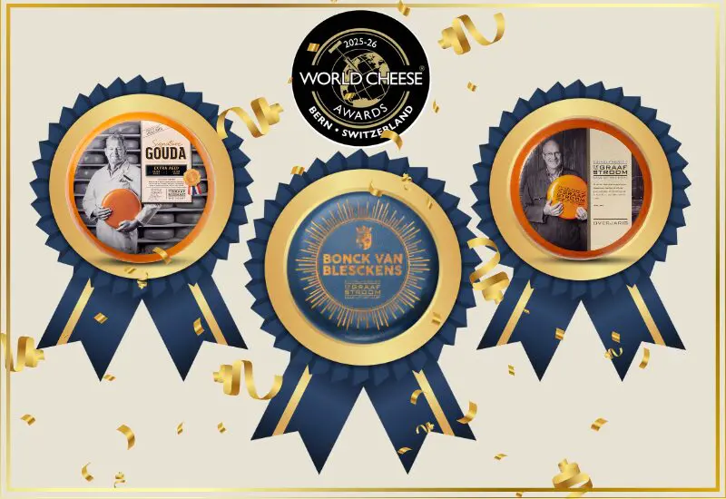 De Graafstroom shines with 3 GOLD medals at the World Cheese Awards!